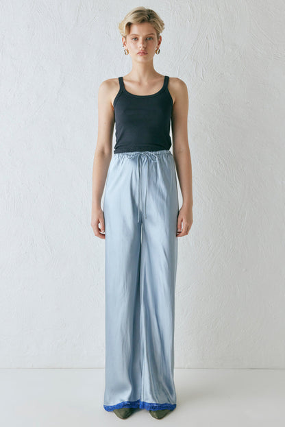 Josefin Satin Pants Sky