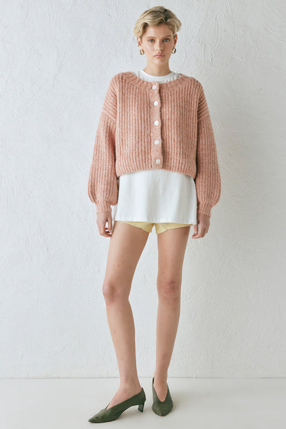 Elsie Knit Cardigan Rose Marle