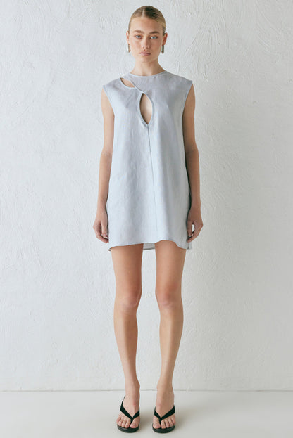 Yuri Linen Mini Dress Powder
