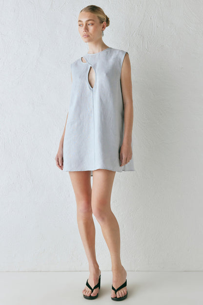 Yuri Linen Mini Dress Powder