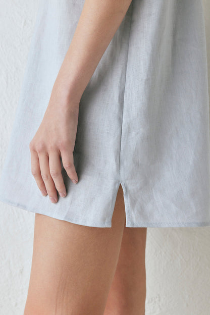Yuri Linen Mini Dress Powder