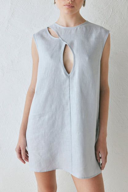 Yuri Linen Mini Dress Powder