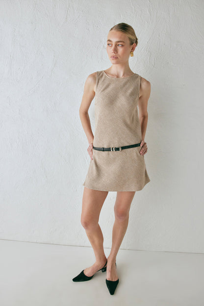 Zaria Mini Dress Beige
