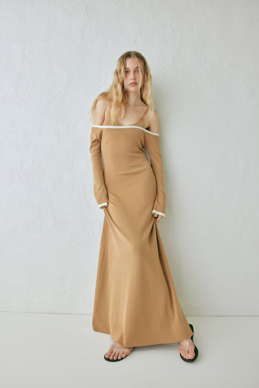 Marlee Knit Maxi Dress Tan