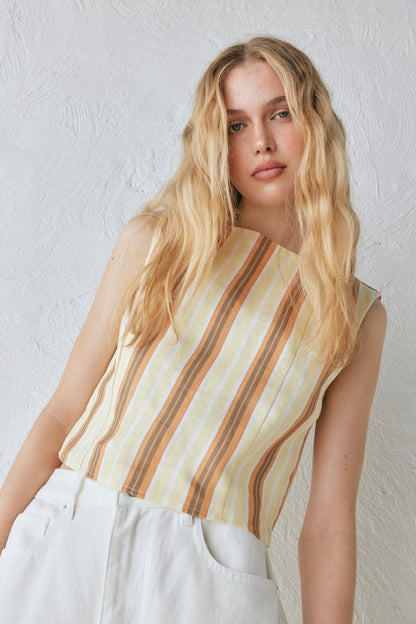 Ama Linen Top Stripe