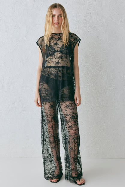 Devyn Lace Pants Black