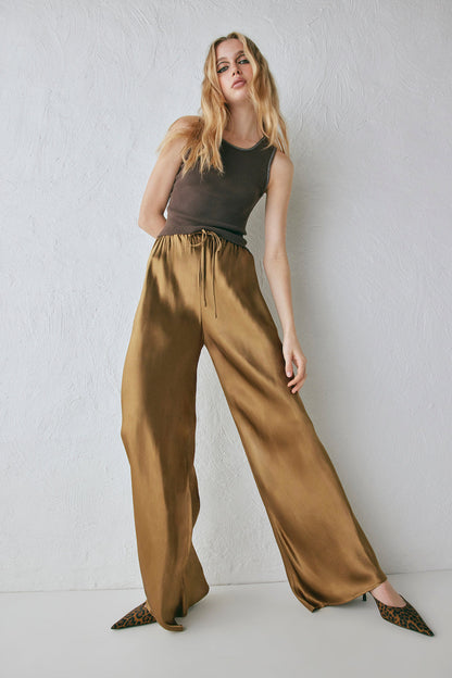 Rae Satin Pants Copper
