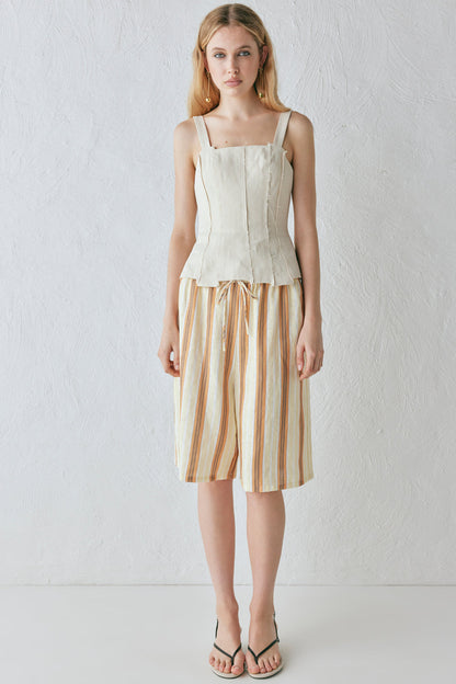 Ama Linen Bermuda Shorts Stripe