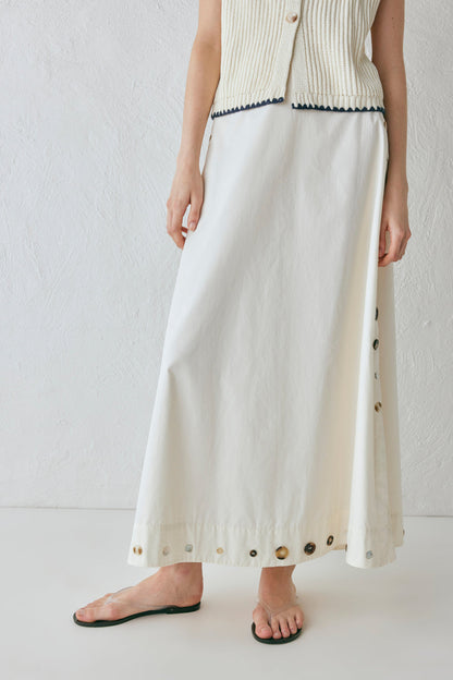 Alek Midi Skirt Cream