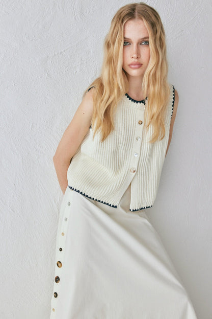 Alek Knit Vest Cream