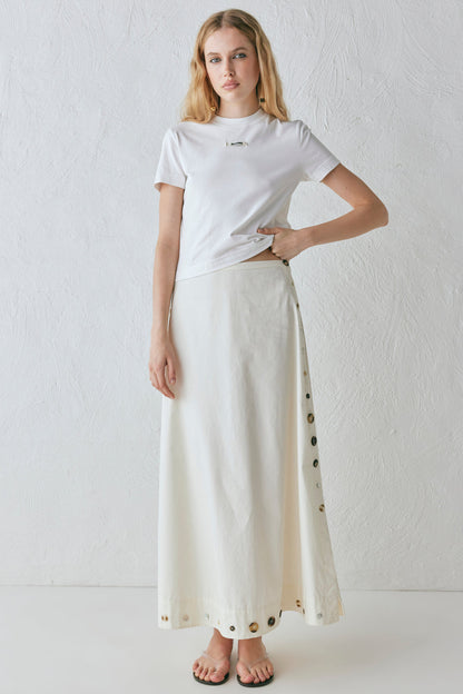 Alek Midi Skirt Cream