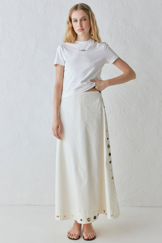 Alek Midi Skirt Cream
