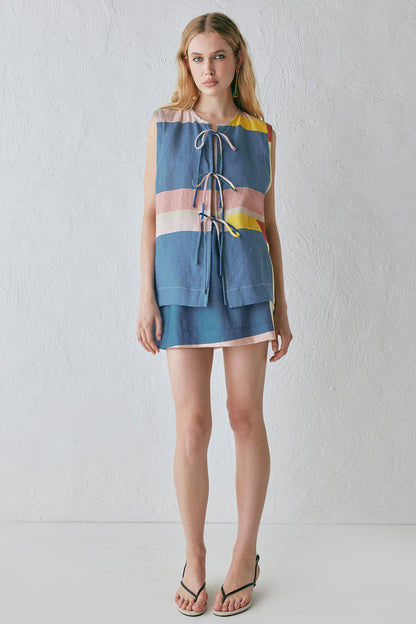 Elka Linen Mini Skirt Sia
