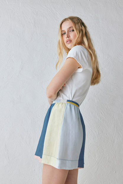 Elka Linen Mini Skirt Sia