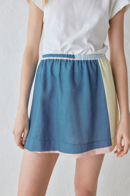 Elka Linen Mini Skirt Sia