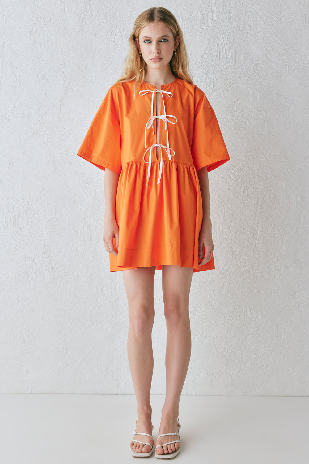 Naomi Smock Mini Dress Tangerine