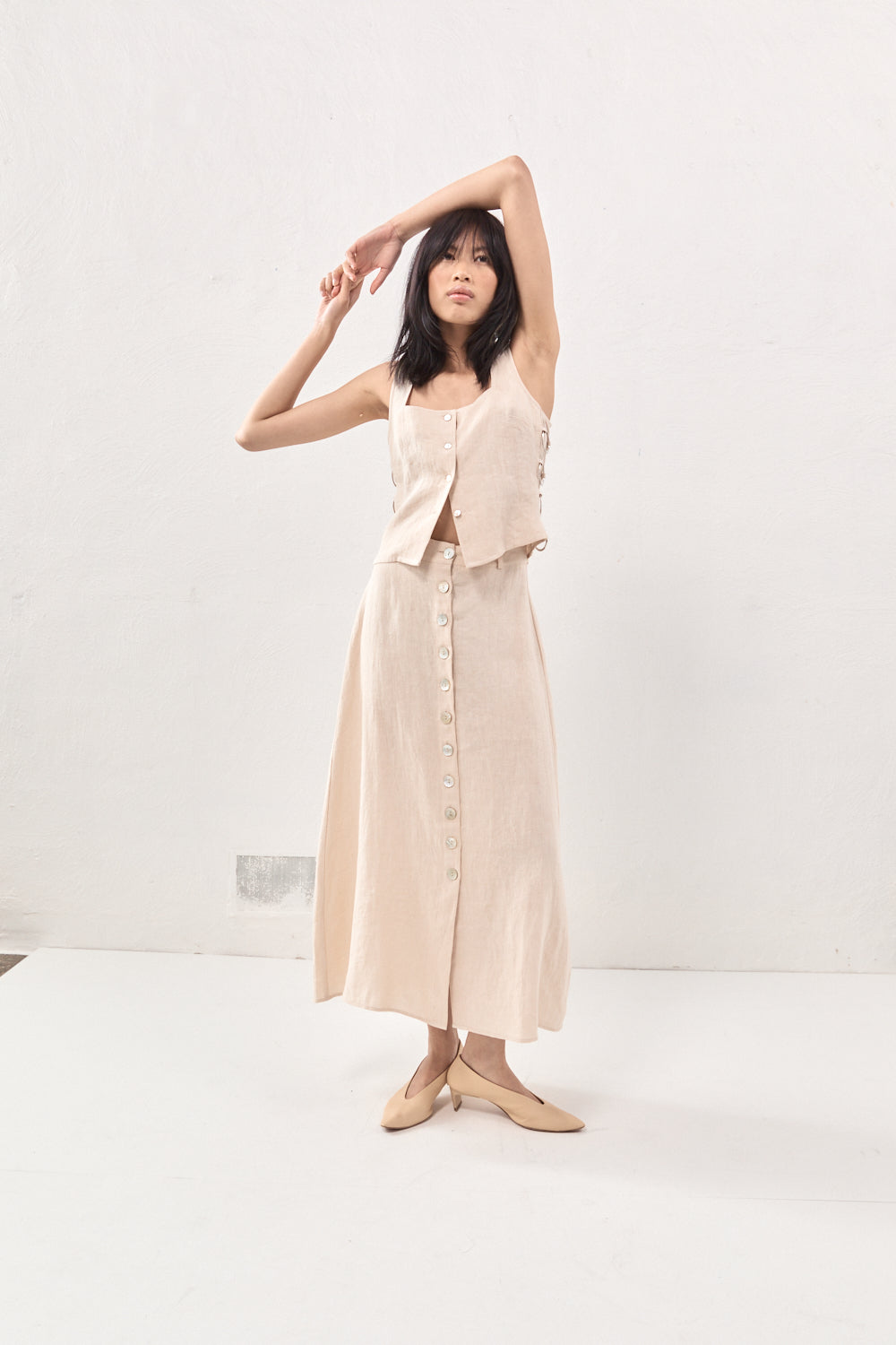 Discoteca Linen Top Natural