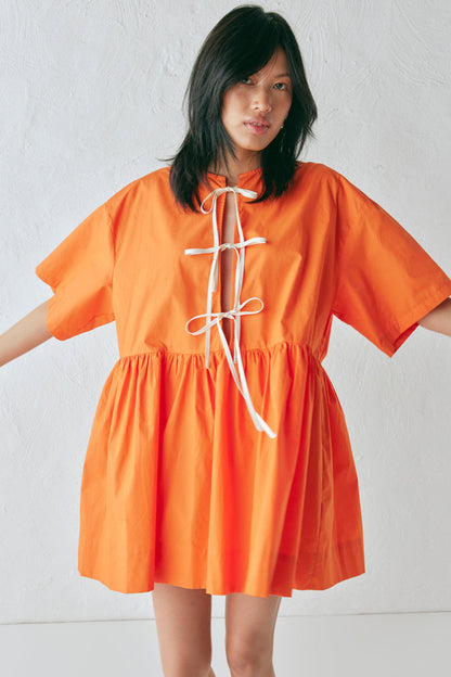 Naomi Smock Mini Dress Tangerine