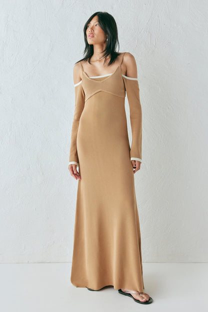 Marlee Knit Maxi Dress Tan