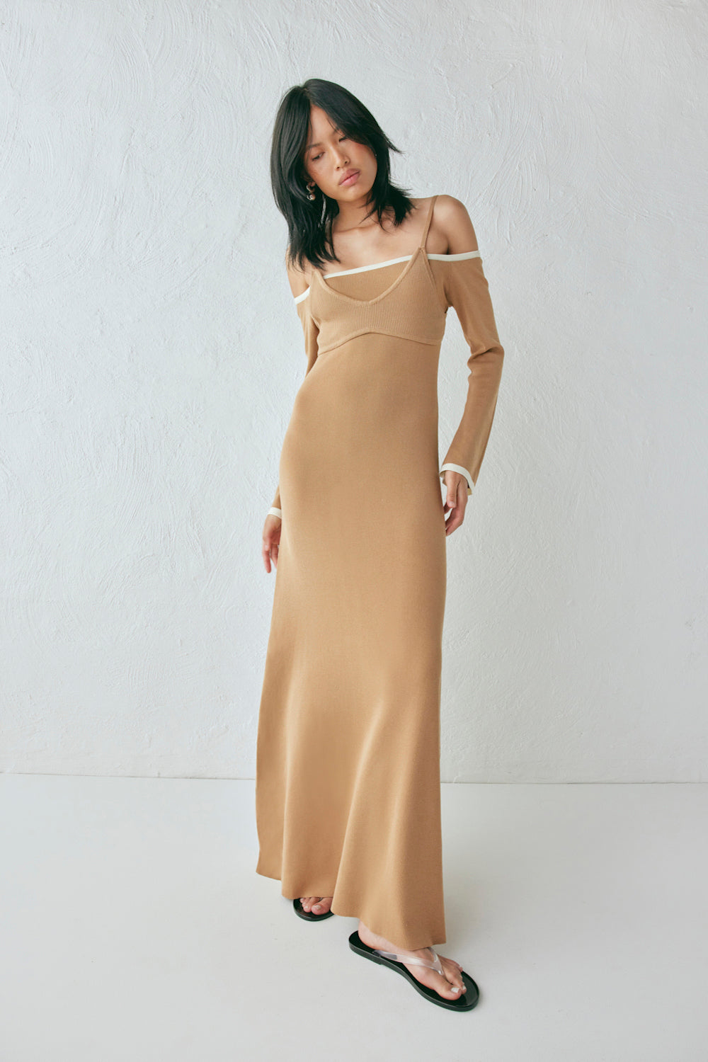 Marlee Knit Maxi Dress Tan