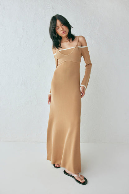 Marlee Knit Maxi Dress Tan