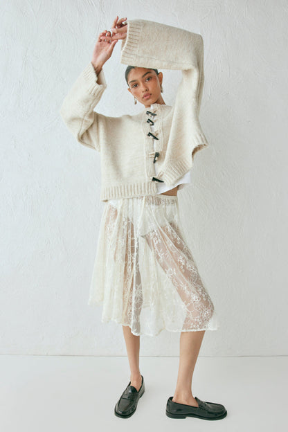 Leni Knit Cardigan Oat Marle