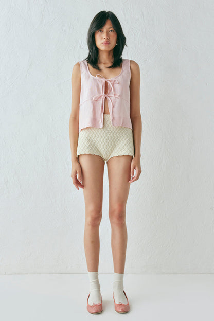 Nessa Linen Smock Top Pink