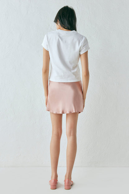 Vintage Lover Bias Cut Mini Skirt Rose