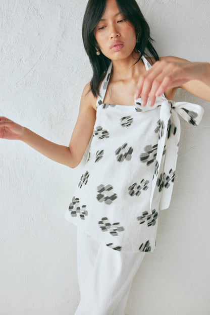 Nava Linen Top Flor