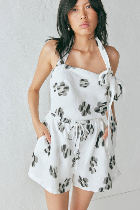 Annika Linen Shorts Flor