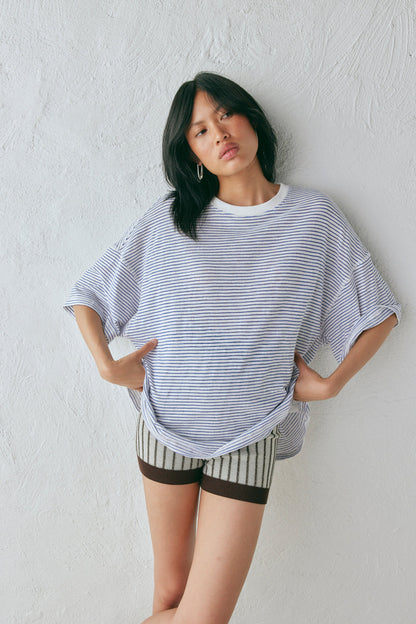 Willow Tee Navy Stripe