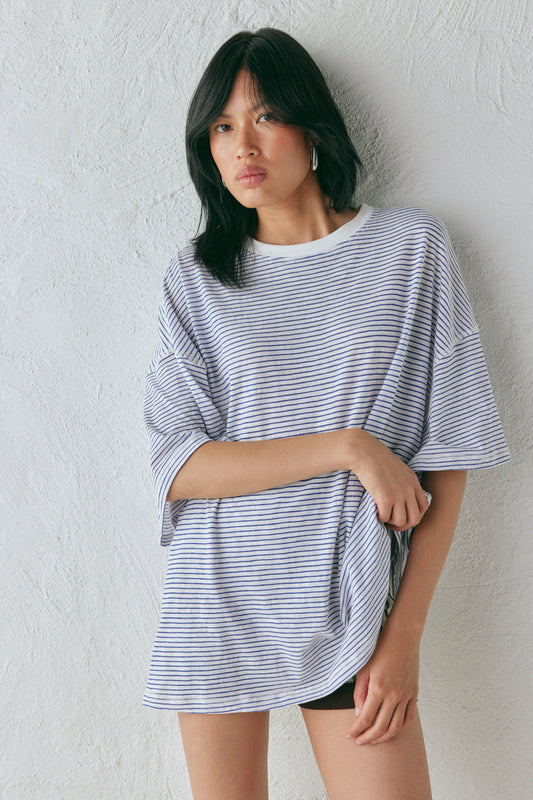 Willow Tee Navy Stripe