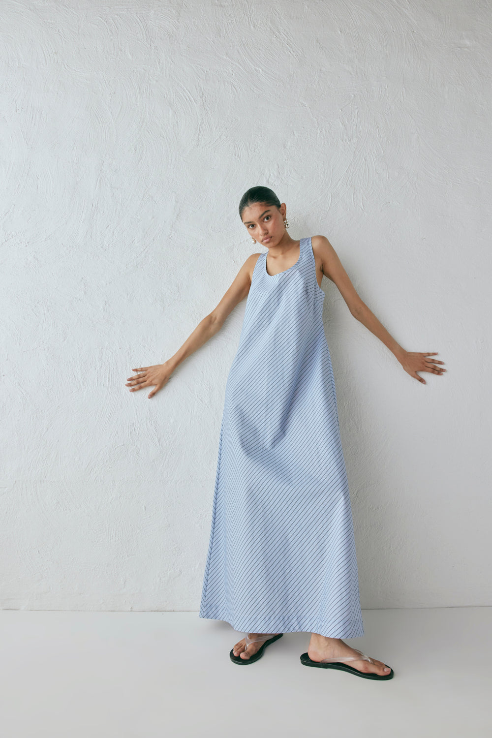Kajal Maxi Dress Blue Stripe
