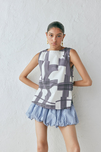 Remy Skort Blue Stripe