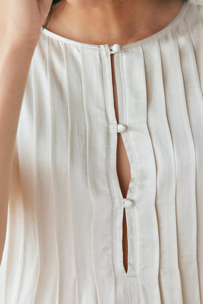 Eva Satin Top Cream