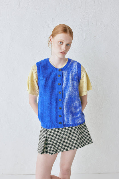 Bridgette Knit Vest Cobalt Splice