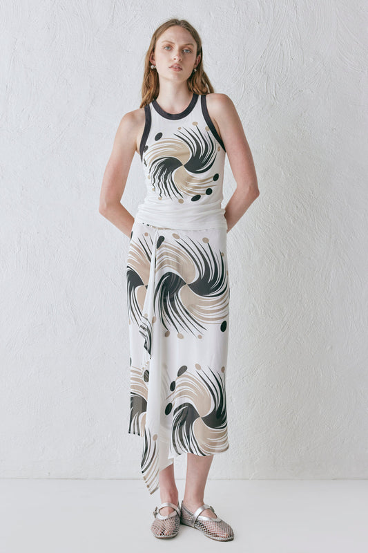 Delfi Wrap Midi Skirt Neo