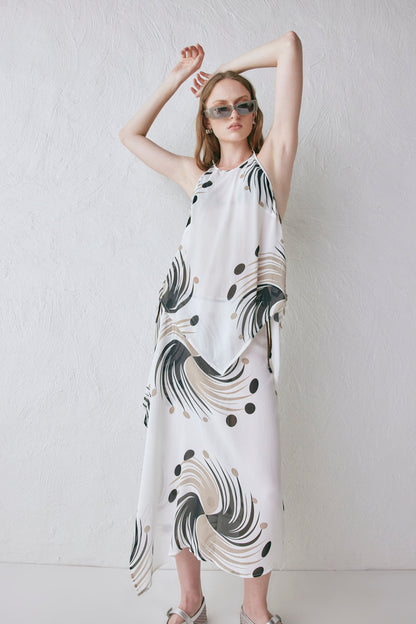 Delfi Wrap Midi Skirt Neo
