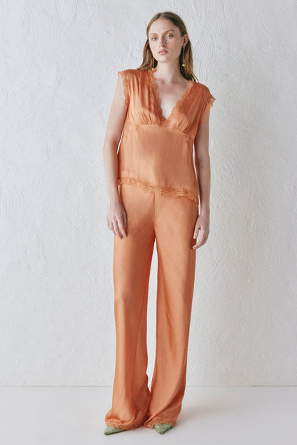 Josefin Satin Pants Peach