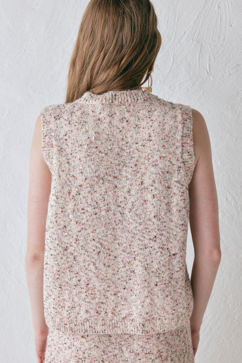 Anaya Knit Vest Pink Marle