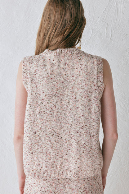 Anaya Knit Vest Pink Marle
