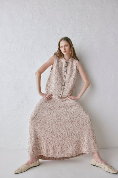 Lya Knit Maxi Skirt Pink Marle