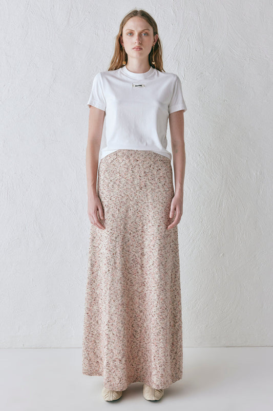 Lya Knit Maxi Skirt Pink Marle