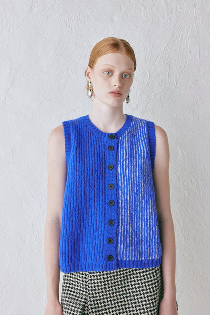 Bridgette Knit Vest Cobalt Splice