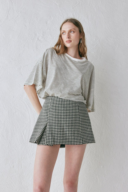 Yana Wool Mini Skirt Houndstooth