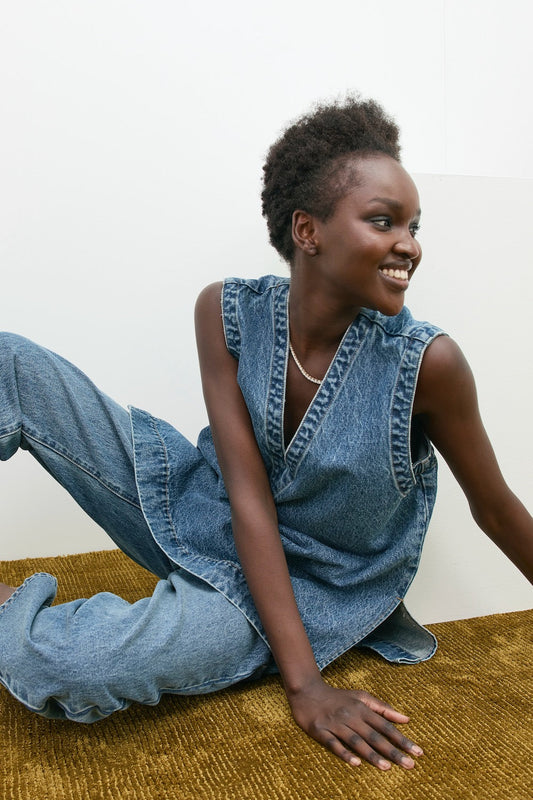 Muni Denim Tunic Top Blue