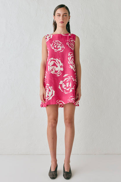 Aftersun Linen Mini Dress Rosa