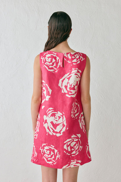 Aftersun Linen Mini Dress Rosa