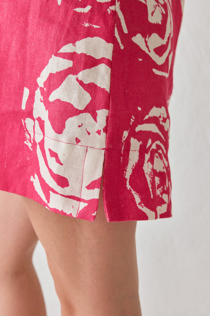 Aftersun Linen Mini Dress Rosa