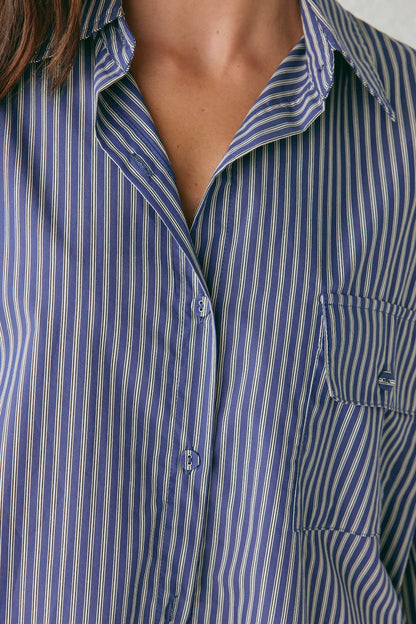 June Shirt Navy Stripe